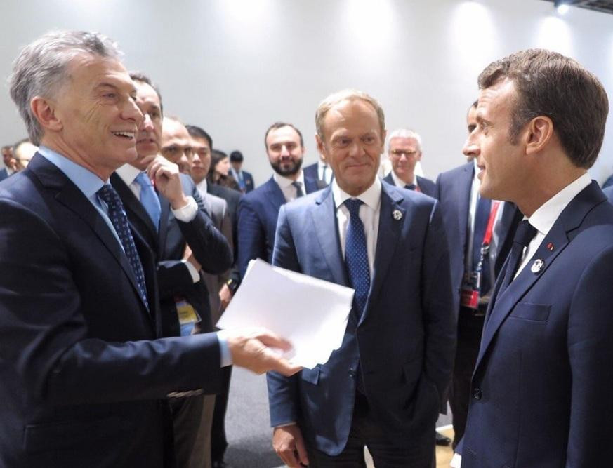 Mauricio Macri y Emmanuel Macron en la Cumbre del G20