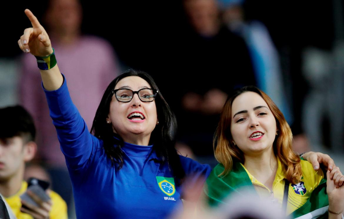 Copa América 2019, hinchas brasileños en la previa al partido, Reuters