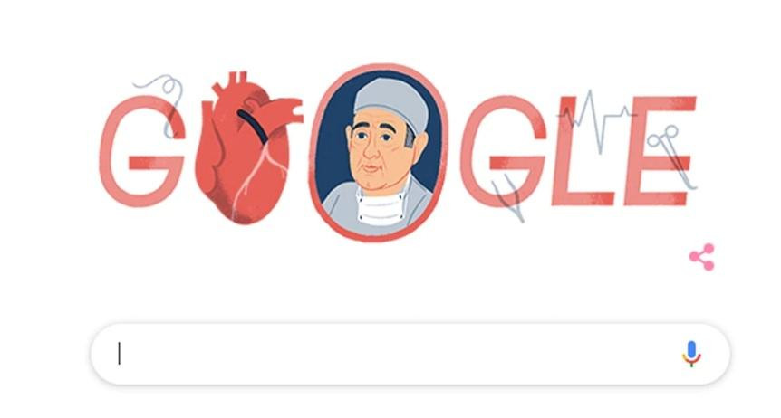 Doodle de Google para René Favaloro por el aniversario 96 de su nacimiento