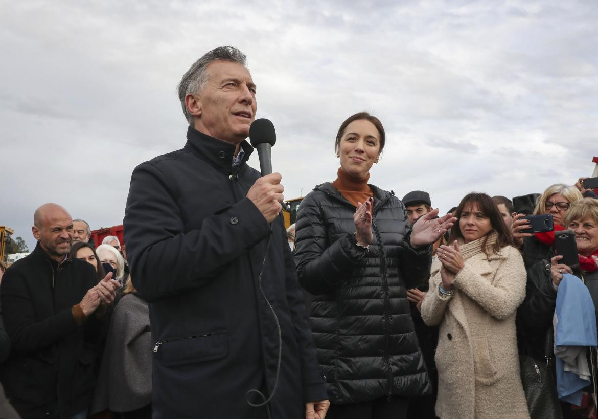 El presidente Mauricio Macri junto a la gobernadora bonaerense, María Eugenia Vidal, NA