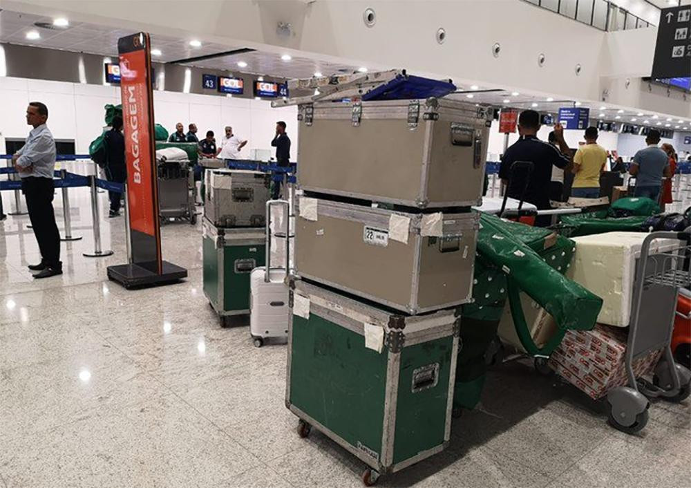 Pánico en vuelo de Palmeiras por viento Zonda, hizo dos intentos fallidos de aterrizaje, llegada a Buenos Aires, Foto Twitter