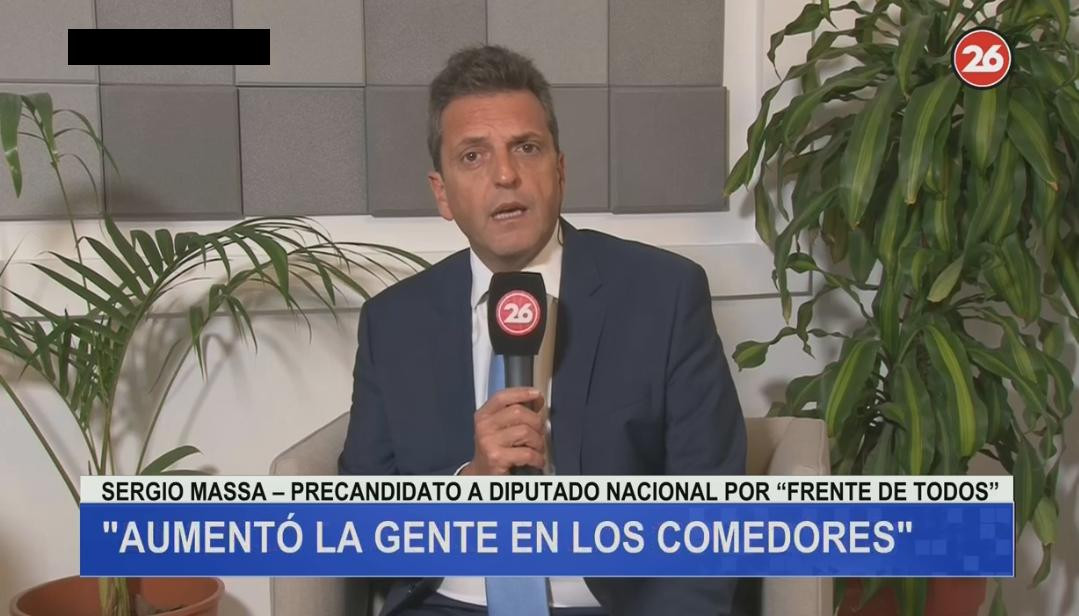 Sergio Massa, móvil con CANAL 26