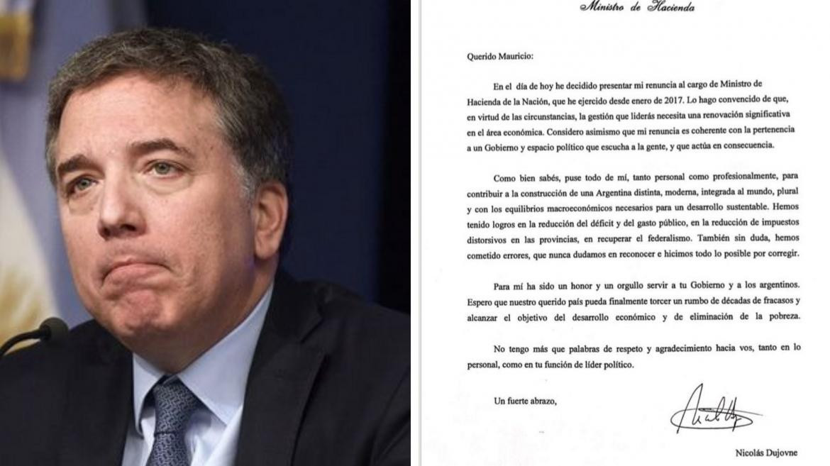 Dujovne, carta de renuncia, ministerio de Hacienda