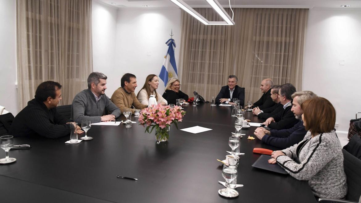 Mauricio Macri en Olivos con los referentes de los partidos de Juntos por el Cambio, NA