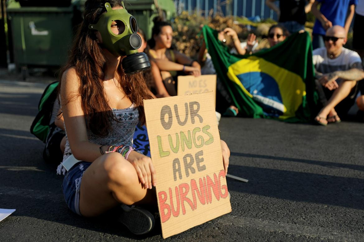 Protestas alrededor del mundo por incendio en Amazonas, REUTERS