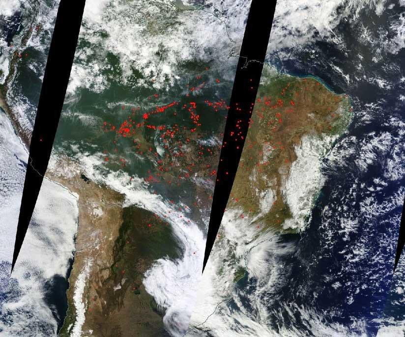 Incendios en la Amazonia, vistos desde el espacio por la NASA