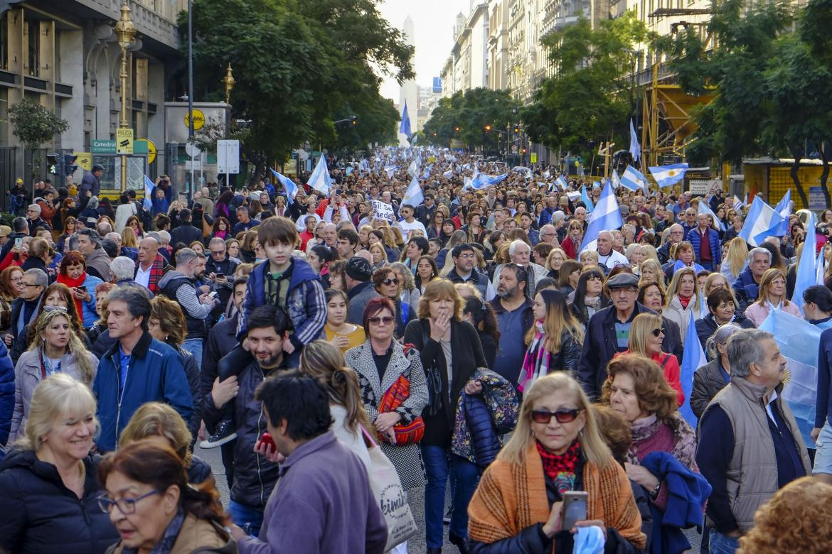 Marcha en apoyo al Gobierno, Plaza de Mayo, Agencia NA