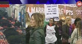 Protesta de docentes de Chubut en el Obelisco, Canal 26