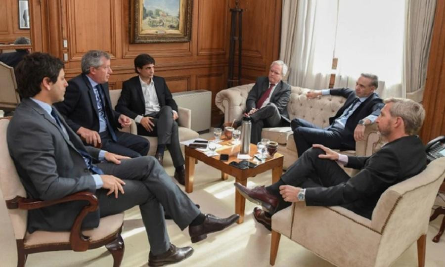 La reunión realizada en el despacho de Frigerio en Casa Rosada (foto Prensa Interior)