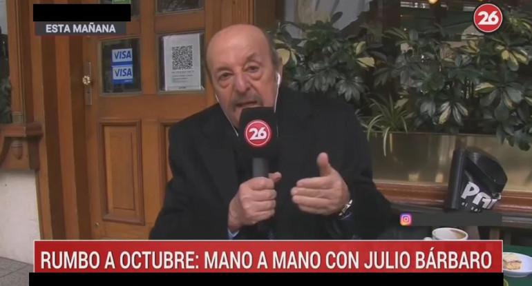 Julio Bárbaro en Canal 26, análisis político