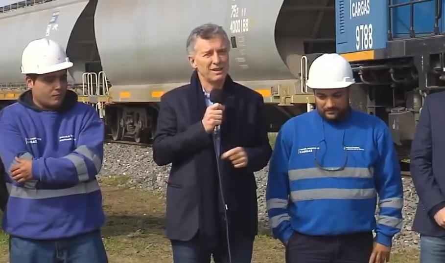 Mauricio Macri en inauguración de obras en el Belgrano Cargas