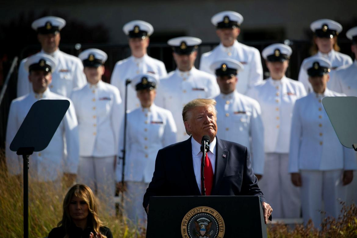 Donald Trump en acto por atentado a las Torres Gemelas, REUTERS