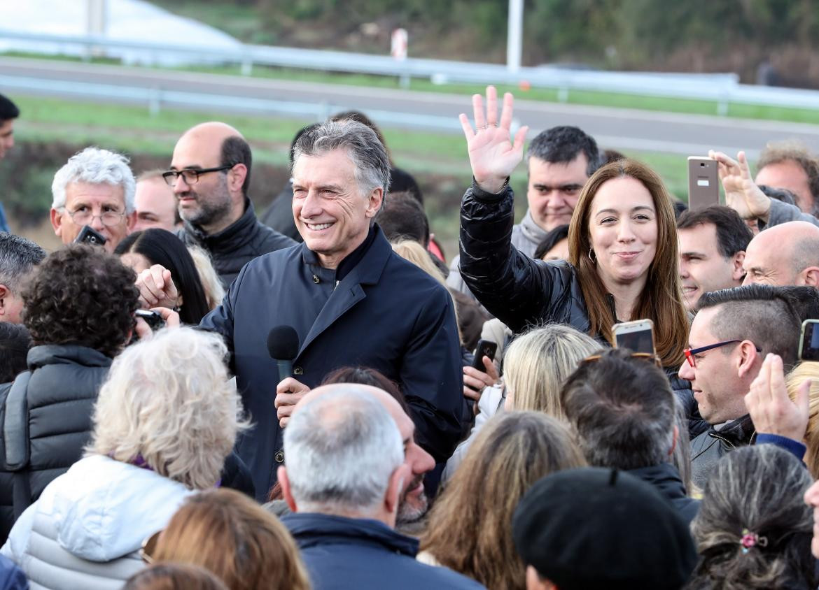 Mauricio Macri y Eugenia Vidal en acto, Elecciones 2019, Agencia NA