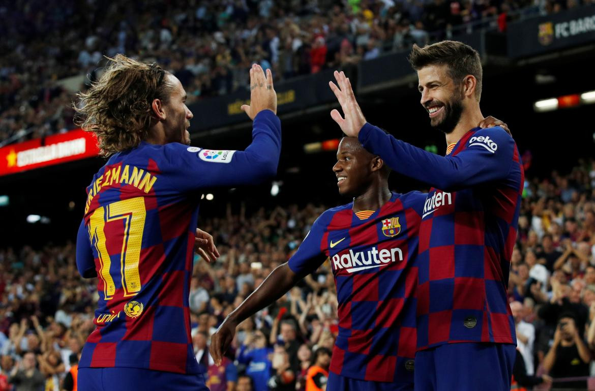 La Liga, Festejo del Barcelona ante Valencia, REUTERS