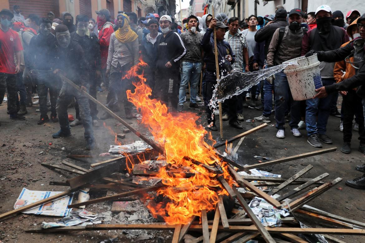 Crisis en Ecuador: crece la tensión en una nueva jornada de protestas, REUTERS