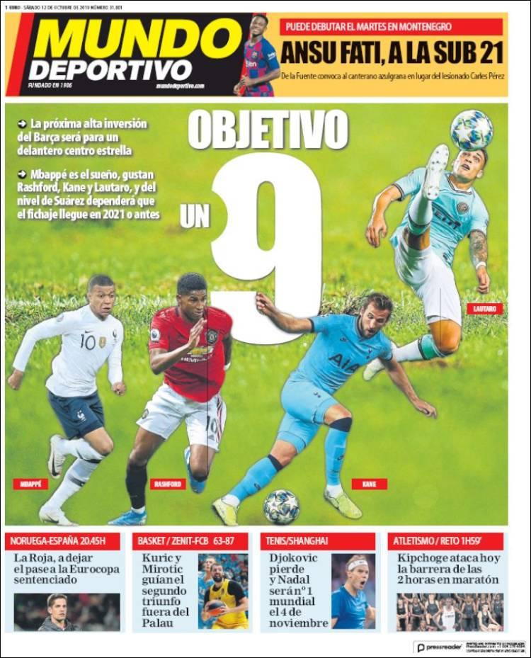 Tapas de diarios, Mundo Deportivo, sábado 12-10-19