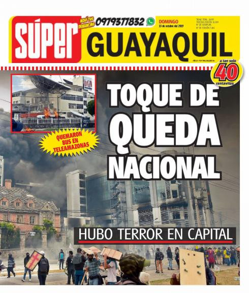 Tapas de diarios Ecuador,Súper, 13-10-19