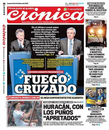 Tapas de Diarios, Crónica lunes 21-10-19