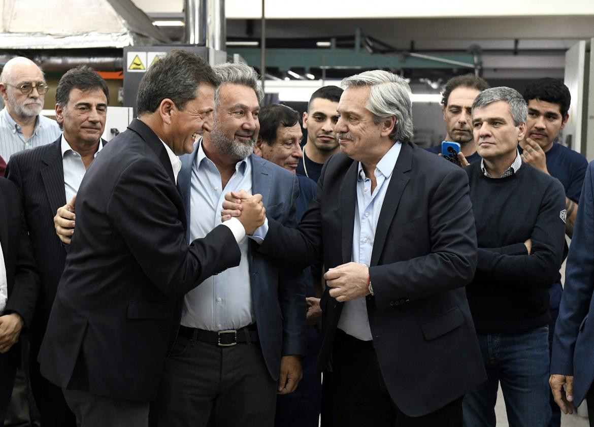 Sergio Massa junto a Alberto Fernández en San Martín