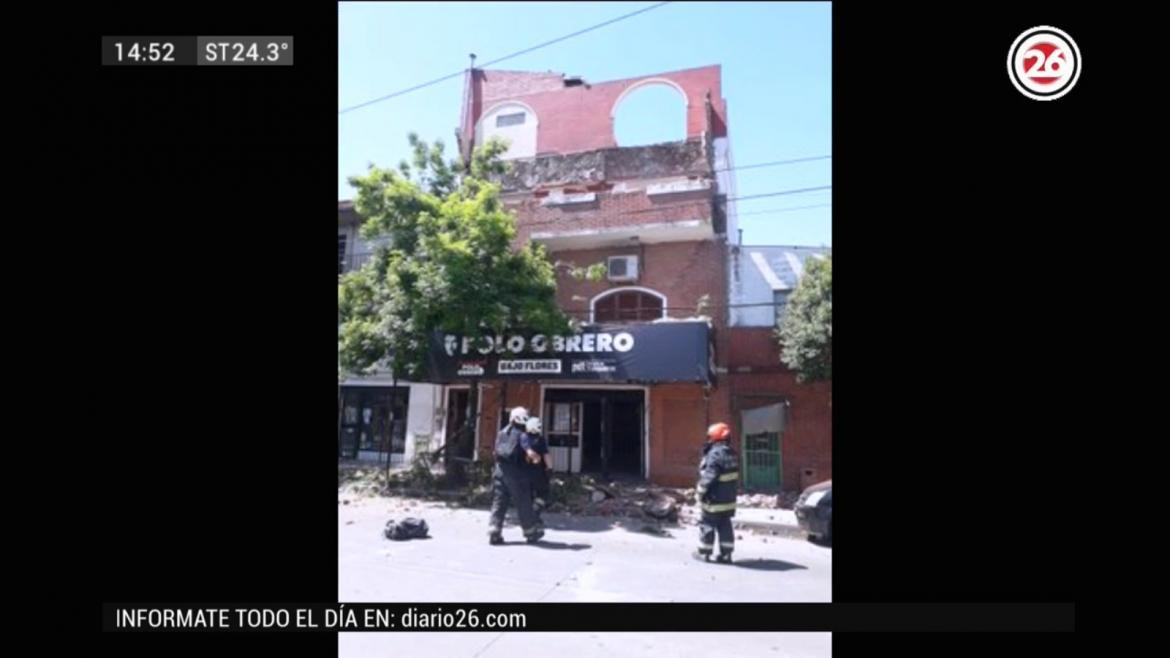Derrumbe en Bajo Flores, Canal 26