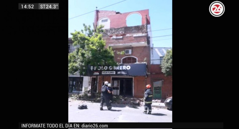 Derrumbe en Bajo Flores, Canal 26