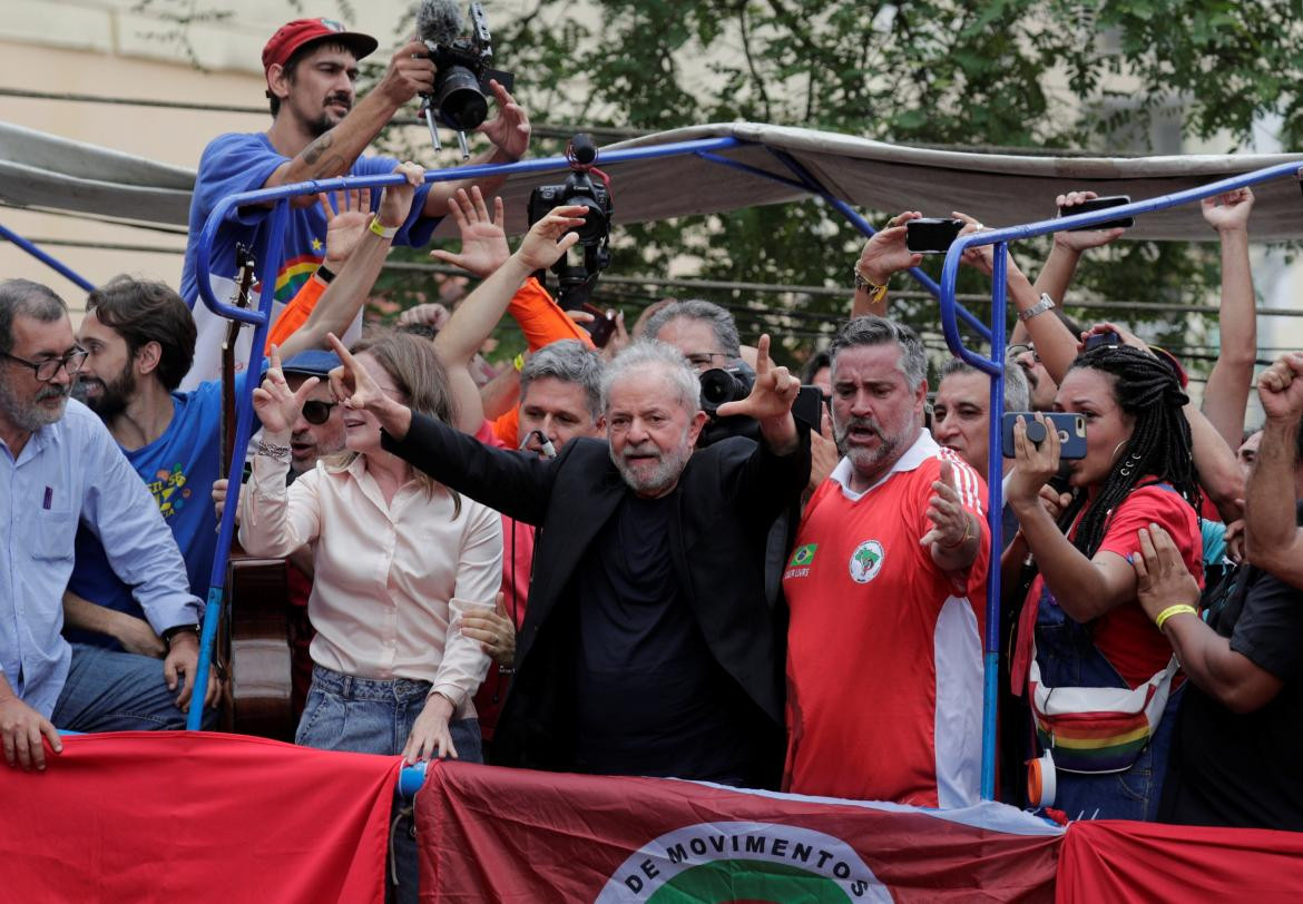 Lula en San Pablo en sindicato de metalúrgicos, REUTERS