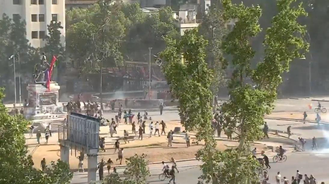 Chile, protestas, captura de Meganoticias	