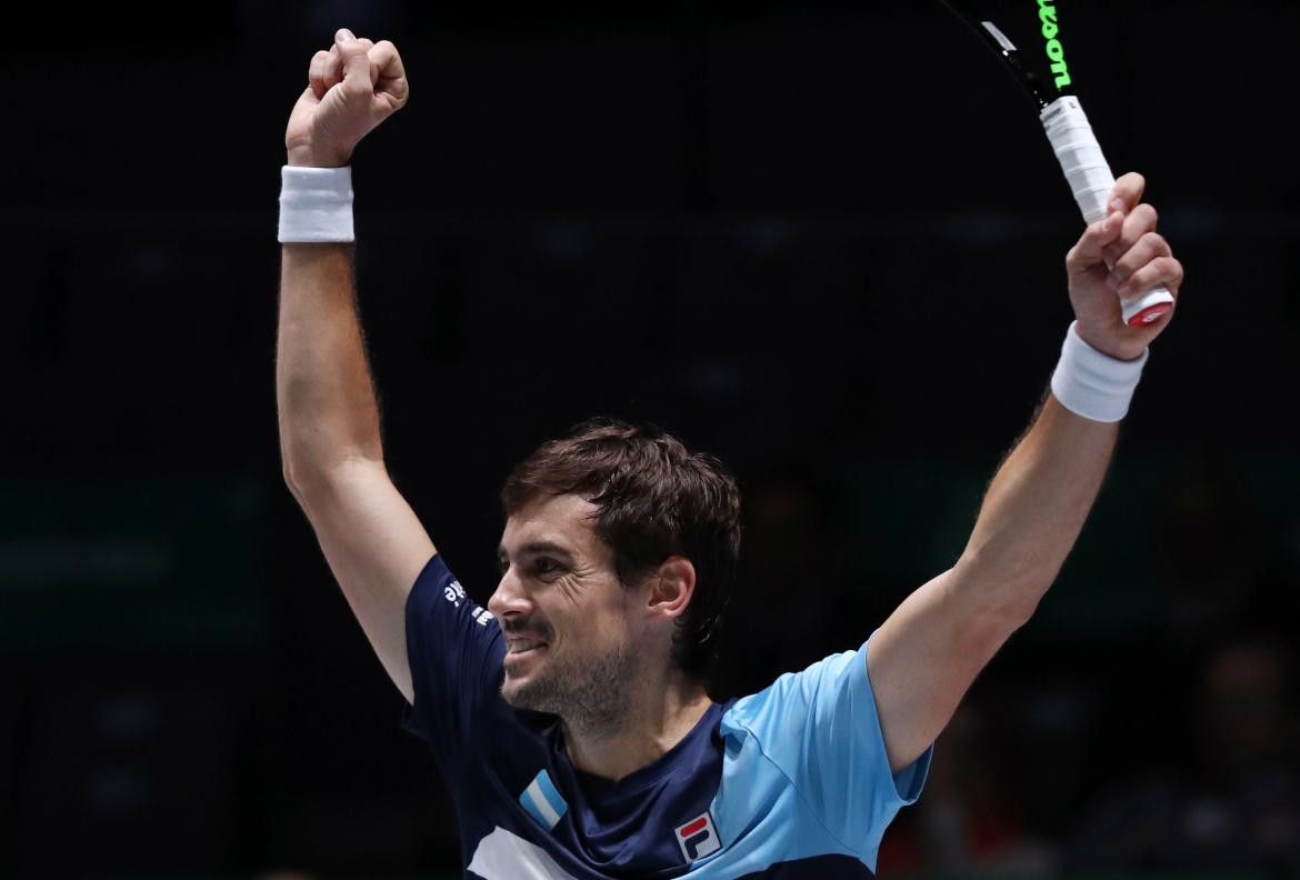 Triunfo de Guido Pella ante Nicolás Jarry en la Copa Davis, REUTERS