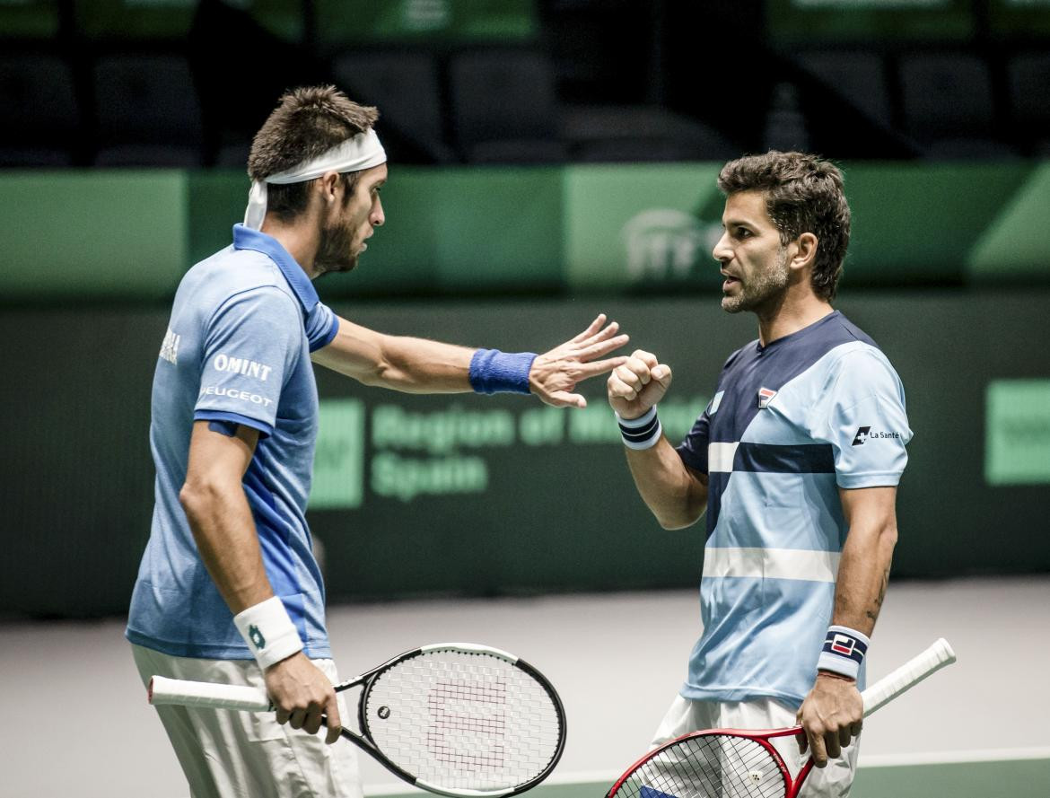 Máximo González y Leo Mayer en el dobles argentino en Copa Davis, AGENCIA NA