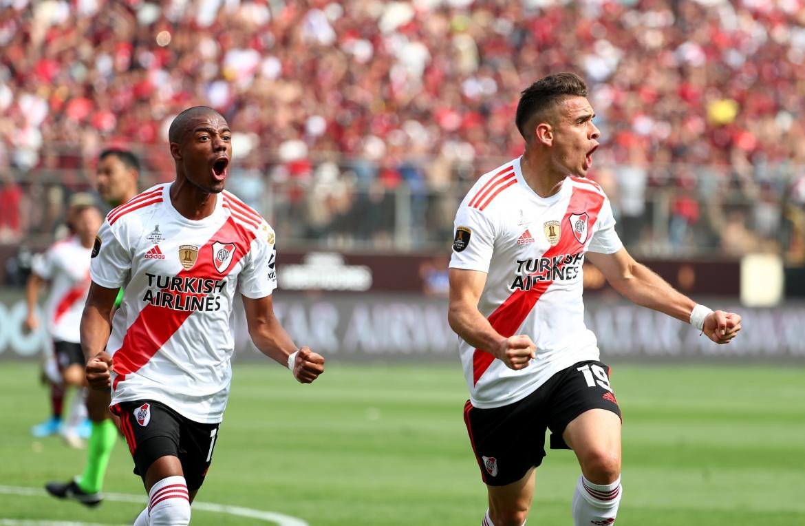 Gol de Rafael Santos Borré para River ante Flamengo en la final de Copa Libertadores, REUTERS