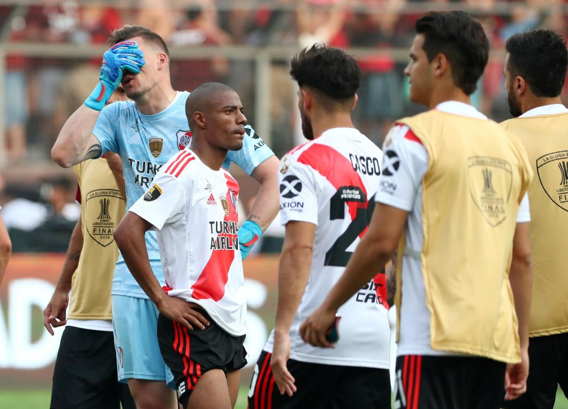 Lamento de los jugadores de River tras la derrota ante Flamengo por Copa Libertadores, REUTERS