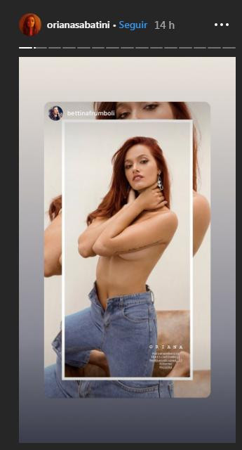 Oriana Sabatini, chica hot, historia de Instagram