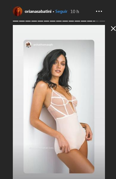 Oriana Sabatini, chica hot, historia de Instagram