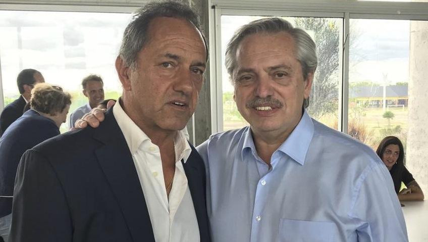 Daniel Scioli junto a Alberto Fernández, Agencia NA