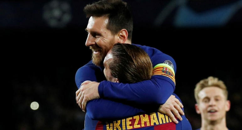 Festejo de Messi para el Barcelona ante el Borussia Dortmund, REUTERS	