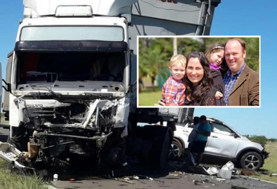 Tragedia en Paso de los Libres, choque entre auto y camión, muerte de una familia