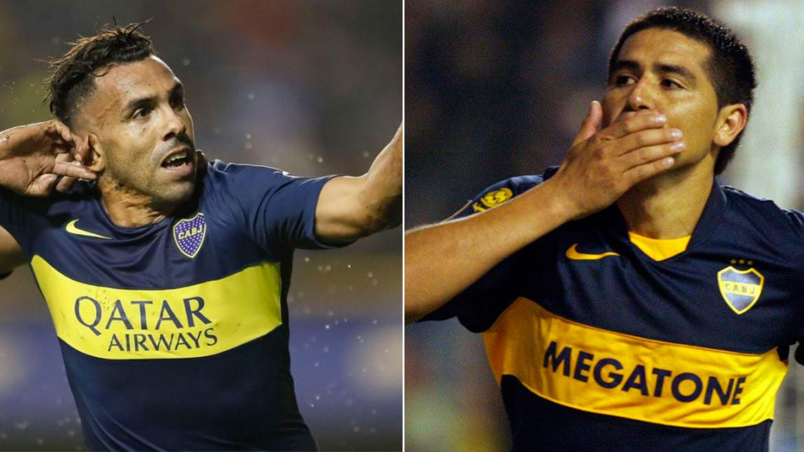 Carlos Tevez y Juan Román Riquelme