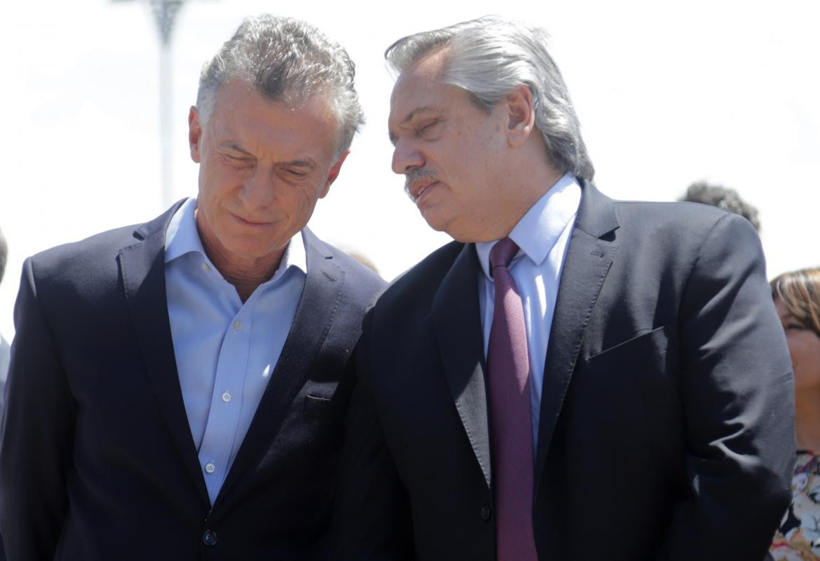 Mauricio Macri y Alberto Fernández, en la misa 