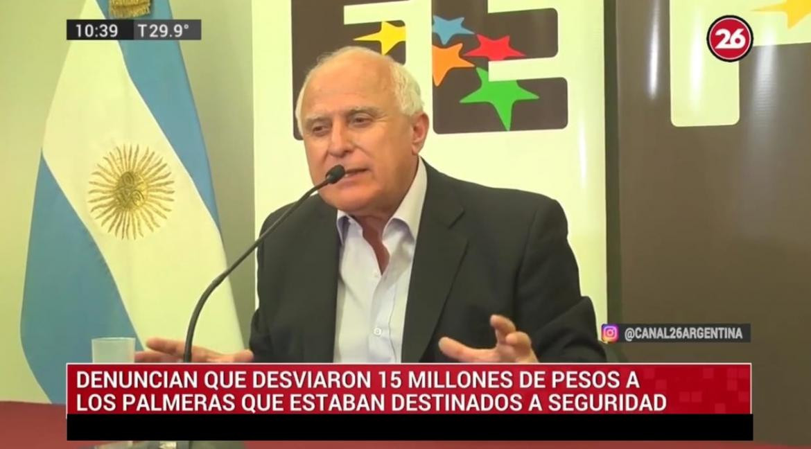 Miguel Lifschitz, escándalo por desvío de fondos, captura Canal 26