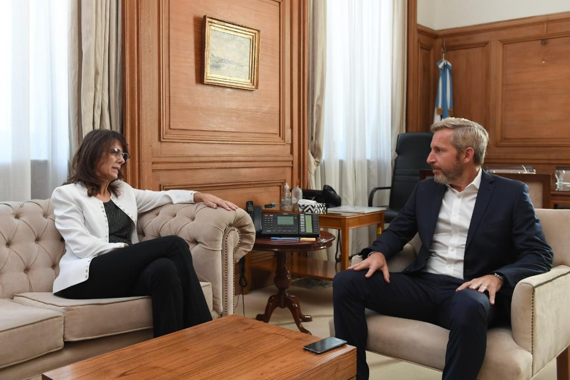 Rogelio Frigerio y María Eugenia Bielsa, reunión en Casa de Gobierno