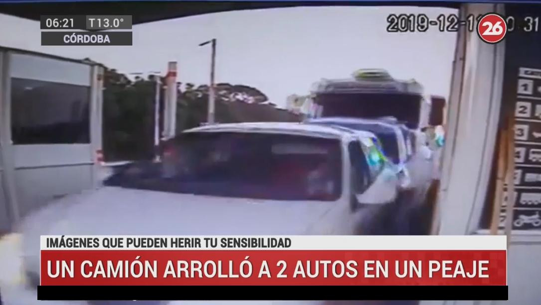 Choque en Córdoba, captura video de Canal 26