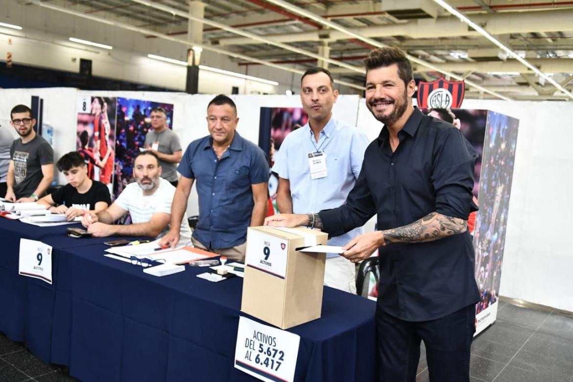 Marcelo Tinelli en las elecciones en San Lorenzo