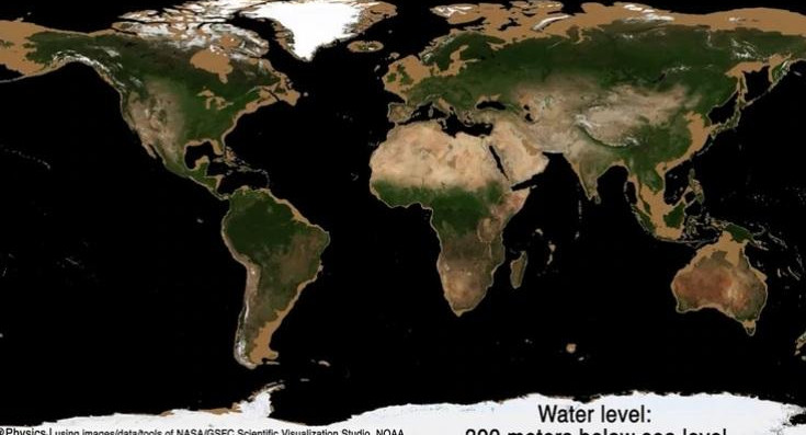 NASA muesta cómo sería la Tierra sin océanos