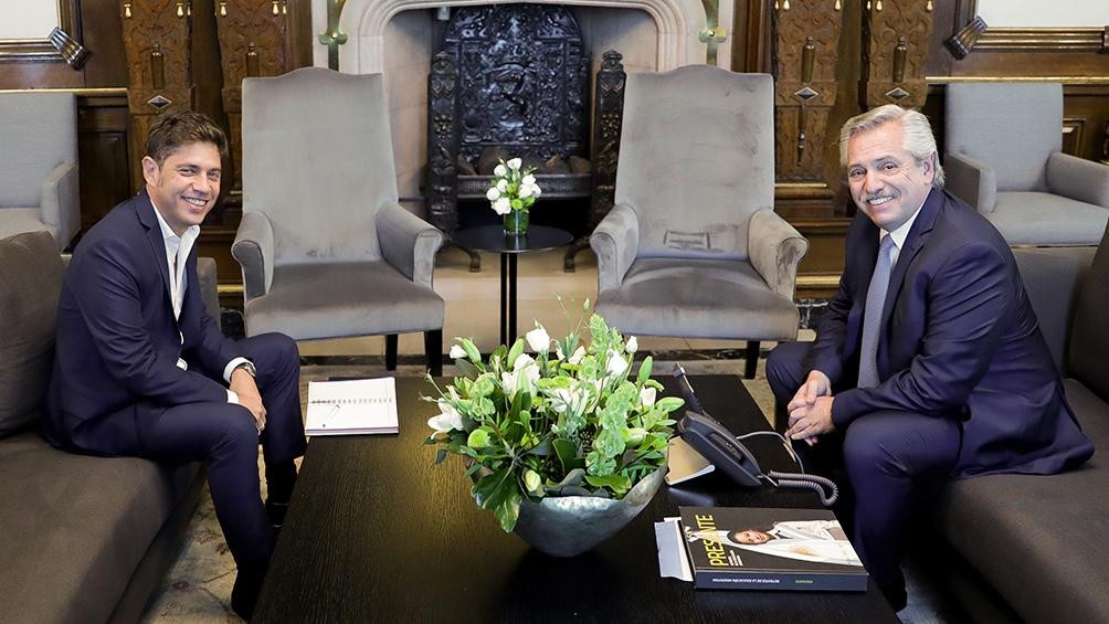 Axel Kicillof y Alberto Fernández en Casa Rosada