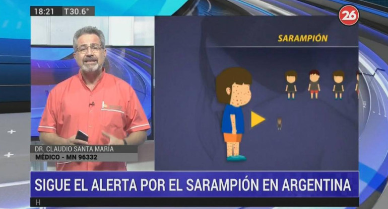 Doctor Claudio Santa María por Sarampión Canal 26