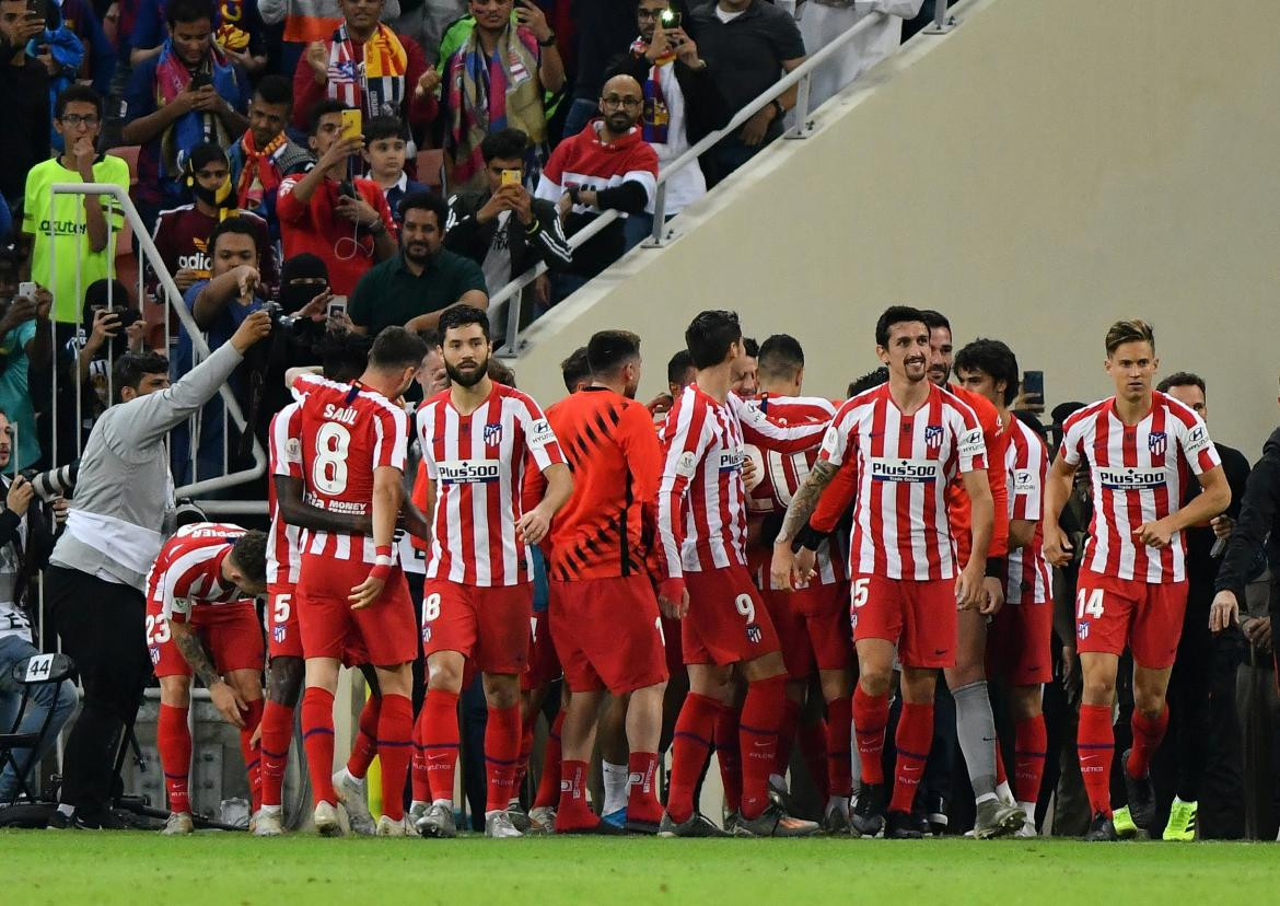 Supercopa de España, Festejo de Atlético Madrid ante el Barcelona, REUTERS