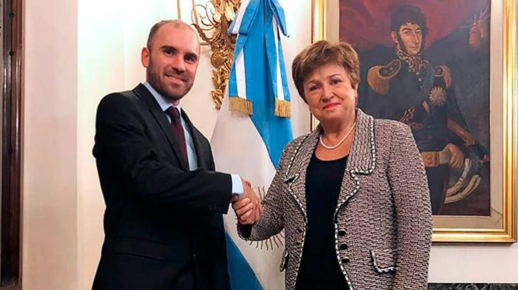 La directora gerente del FMI, Kristalina Georgieva, y el ministro de Economía, Martín Guzmán.