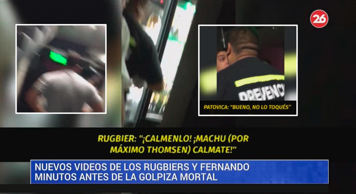 Crimen en Villa Gesell, video de salida de rugbiers, CANAL 26