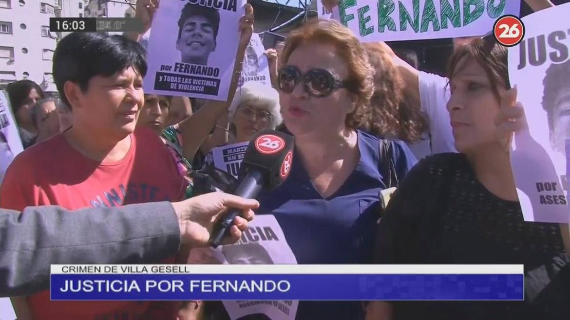 Marcha en el congreso por la muerte de Fernando Báez Sosa, Canal 26