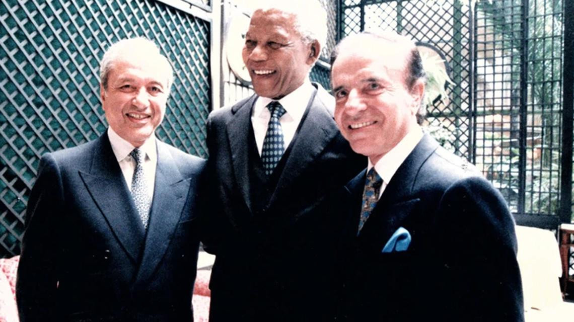 Presidente Carlos Menem, Nelson Mandela, Eduardo Menem